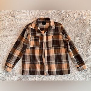 Thick Flannel Top - Brown/Combo